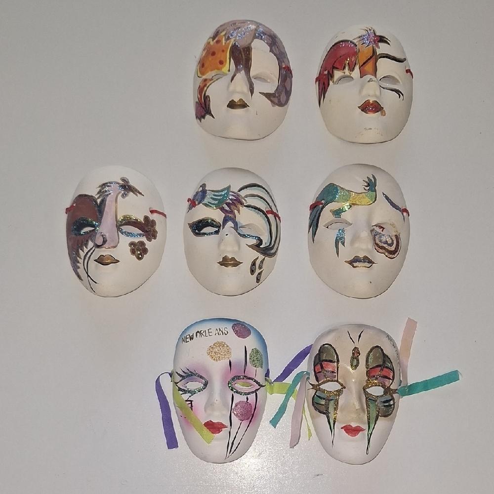 Decorative Venetian style Ceramic Mask Set